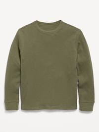 Long-Sleeve Waffle-Knit T-Shirt for Boys