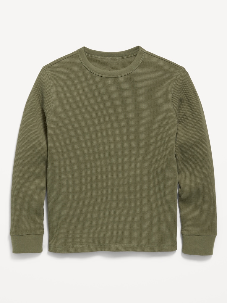 Long-Sleeve Waffle-Knit T-Shirt for Boys