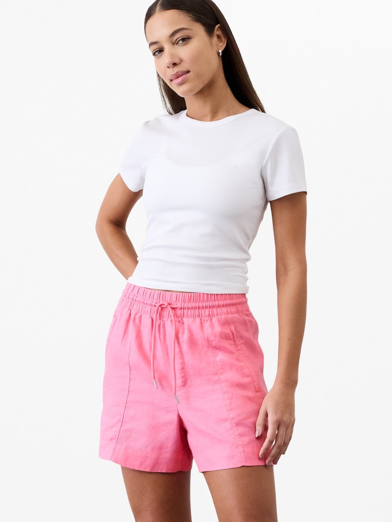 Retreat Linen Mid Rise 4" Short