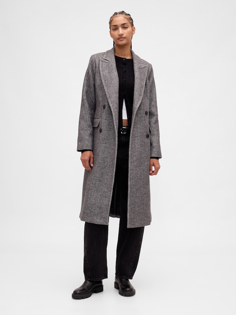 Wool-Blend Chesterfield Coat