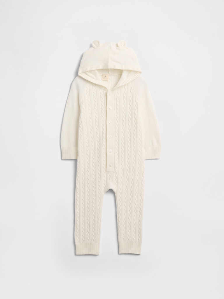 Baby CashSoft Cable-Knit One-Piece