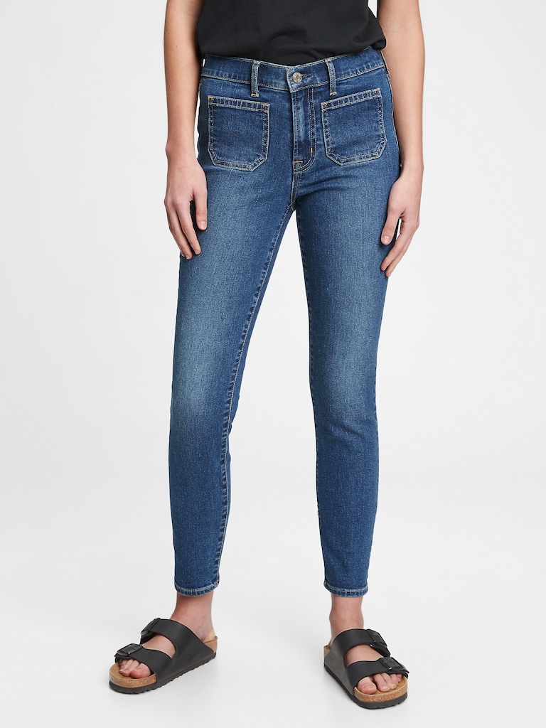 Mid Rise True Skinny Jeans