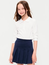 School Uniform Jersey-Knit Polo Shirt for Girls