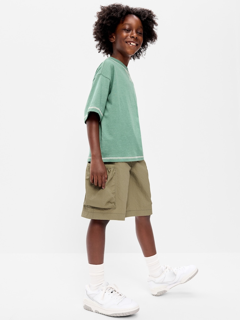 Below Knee Super Baggy Ripstop Cargo Shorts for Boys