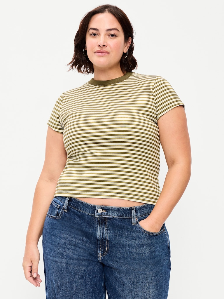 Snug Crew-Neck Ribbed T-Shirt