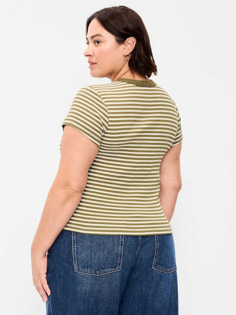 Snug Crew-Neck Ribbed T-Shirt