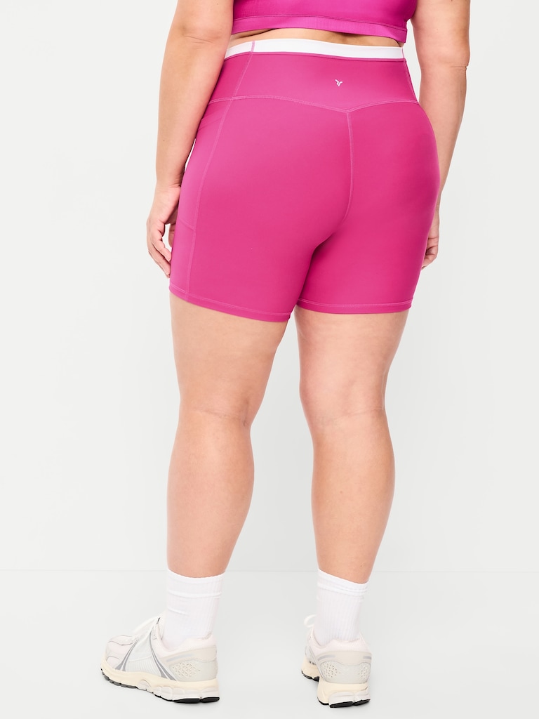 Extra-High Waisted PowerSoft Boundless Pocket Biker Shorts-- 6-inch inseam - No Front Seam