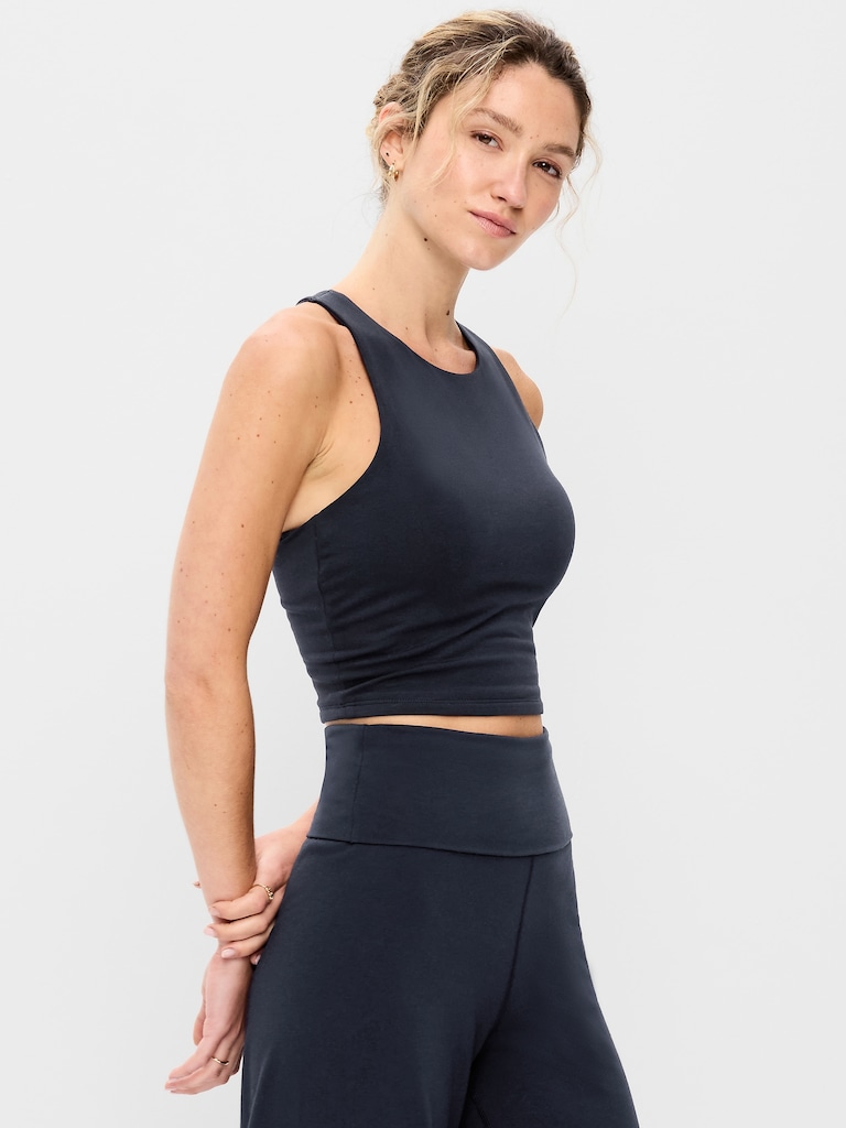 Medium Support PowerSoft High-Neck Racerback Sports Bra