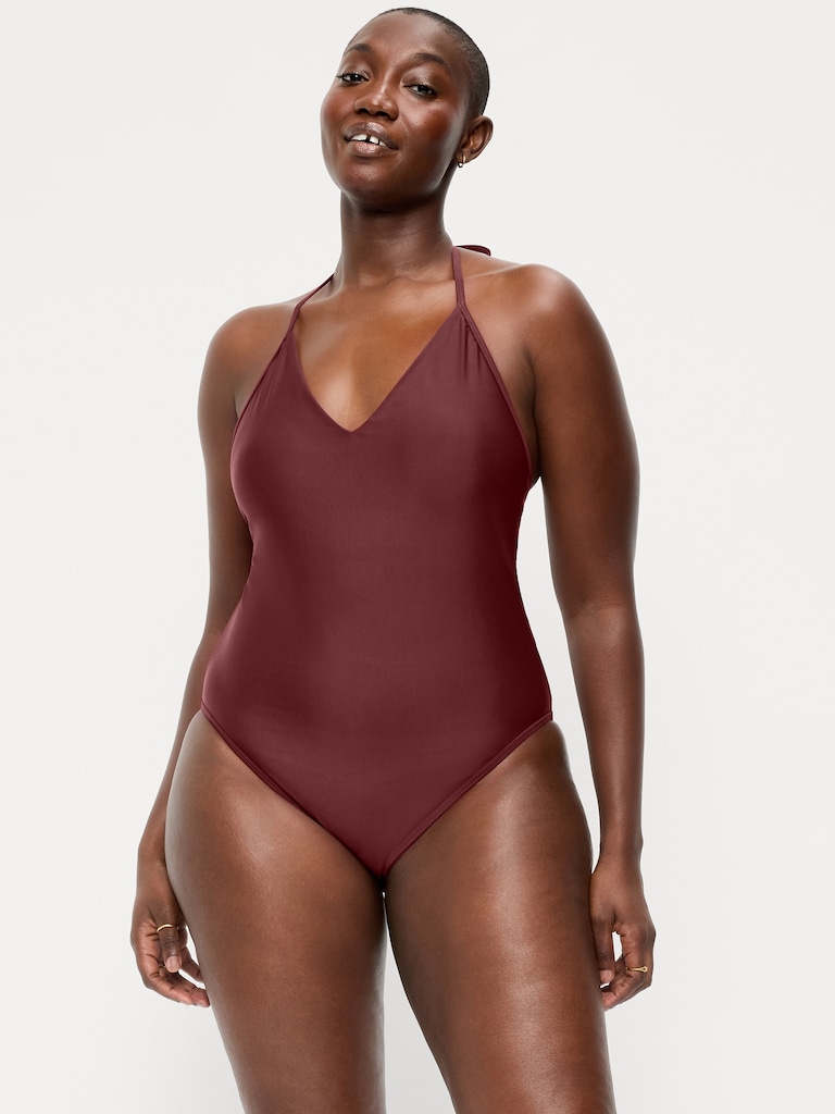 V-Neck Halter Swimsuit