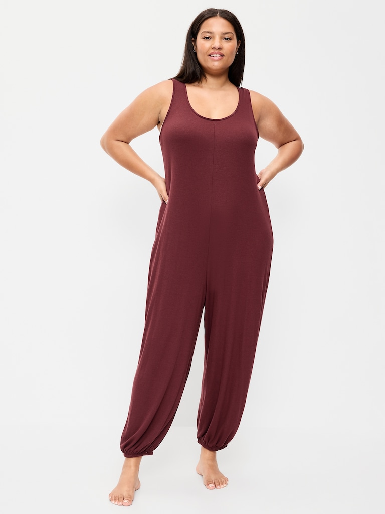 Harem-Leg Pajama Jumpsuit