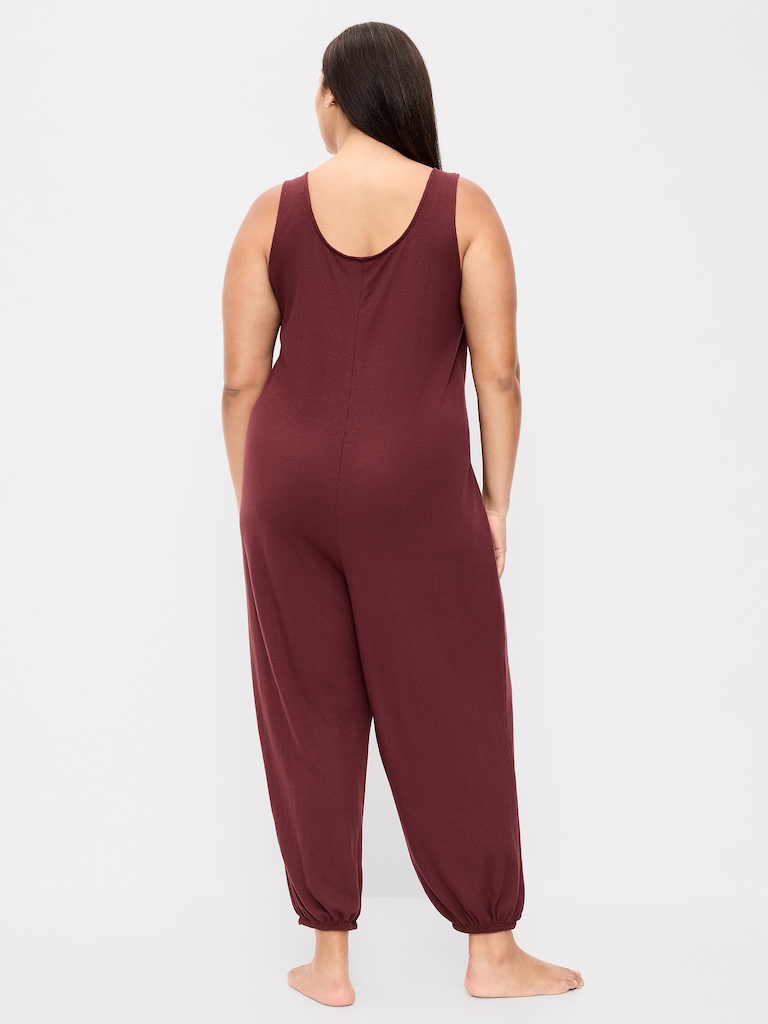 Harem-Leg Pajama Jumpsuit