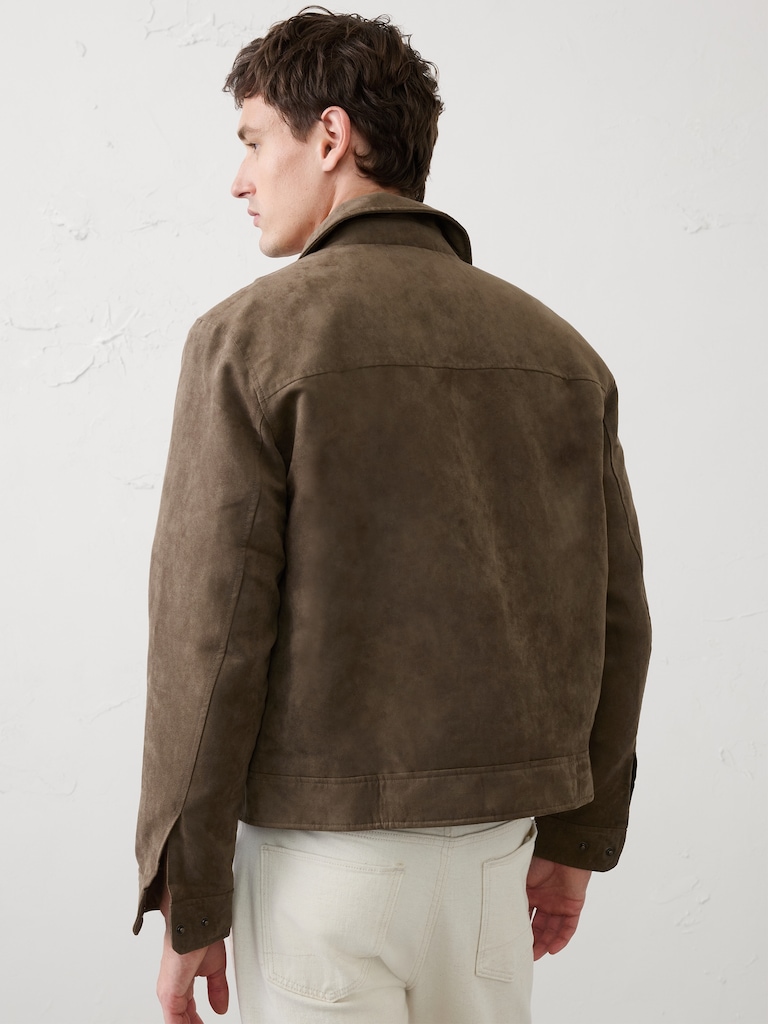 Vegan Suede Zip Jacket