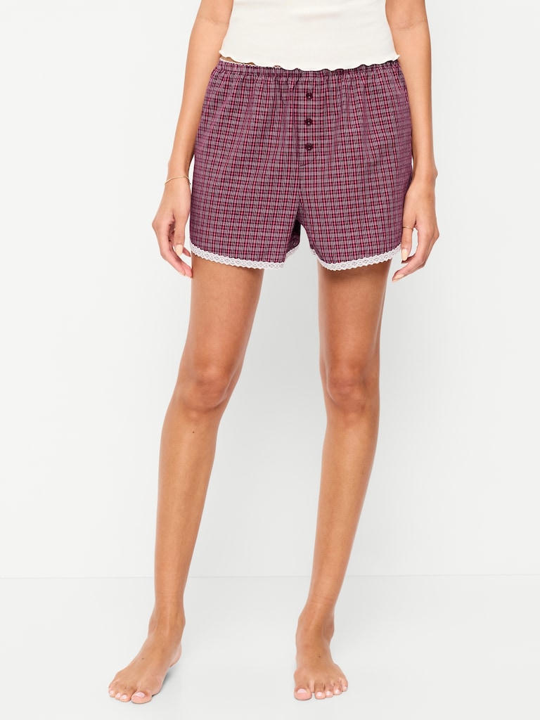 Classic Poplin Boxer Pajama Shorts