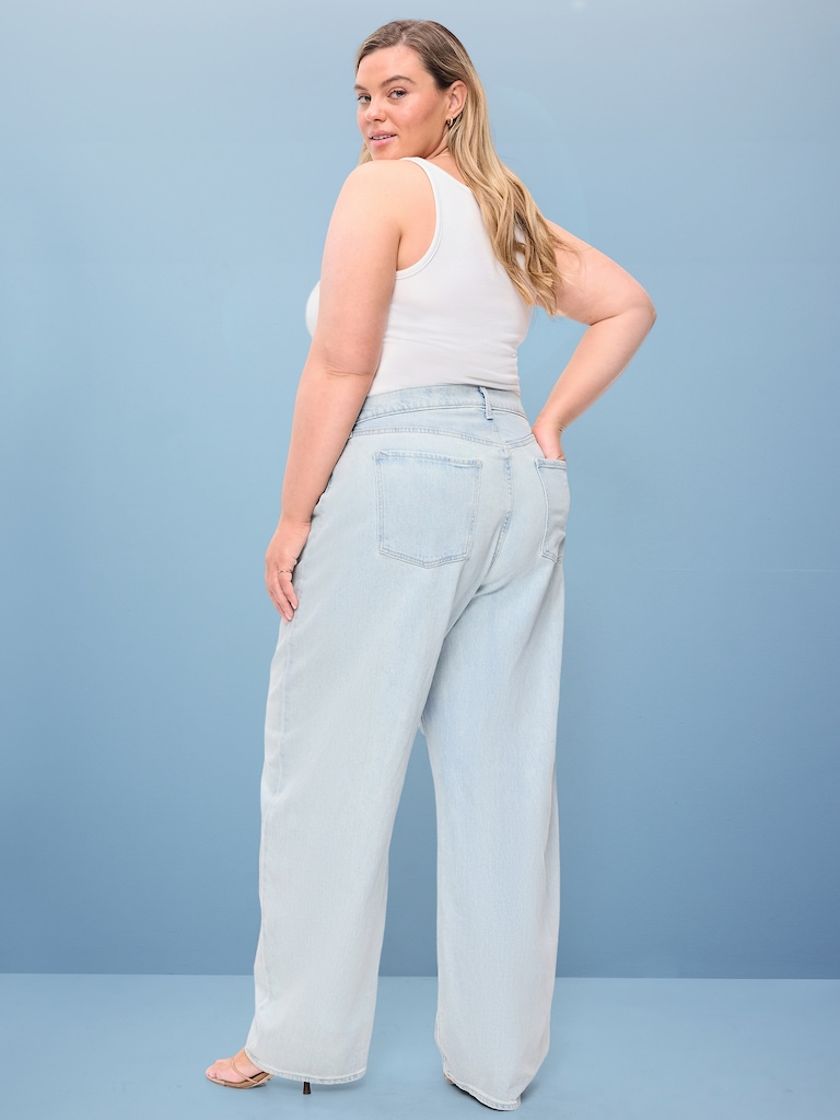 High-Waisted Rounded Wide-Leg Barrel Jeans