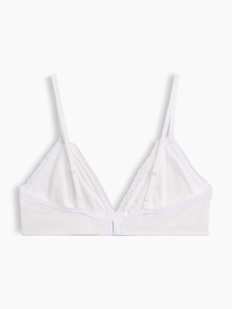 SoftMade Organic Stretch Cotton Lace-Trim Triangle Bralette