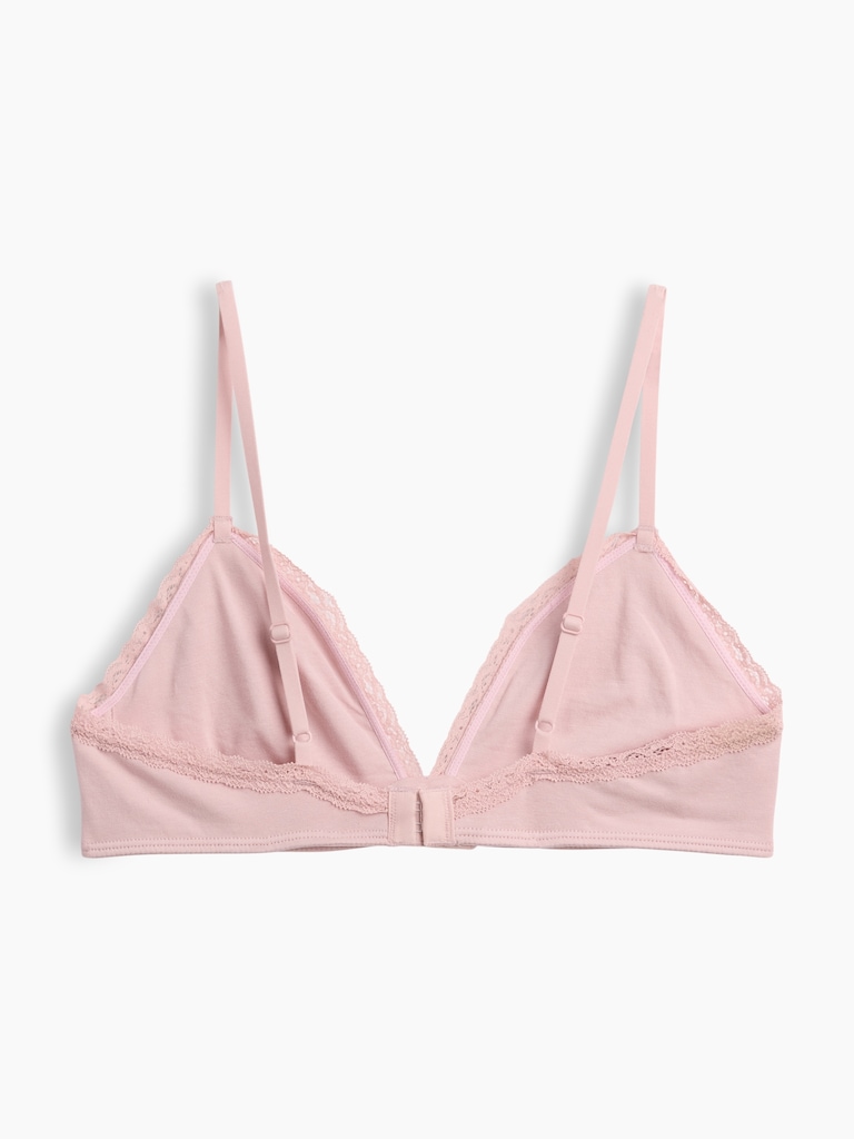 SoftMade Organic Stretch Cotton Lace-Trim Triangle Bralette