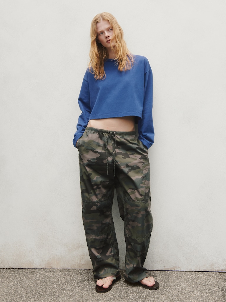 T-shirt en tricot surdimensionné court