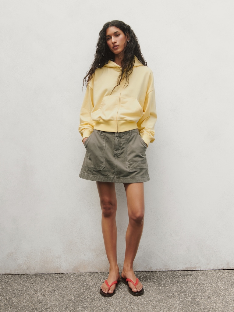 Jupe-short utilitaire courte à taille haute