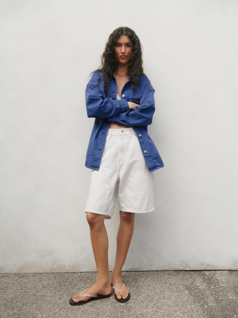 9" Loose Denim Carpenter Shorts