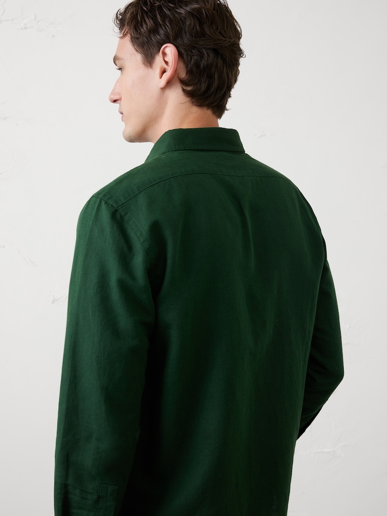 Slim-Fit Linen-Blend Shirt