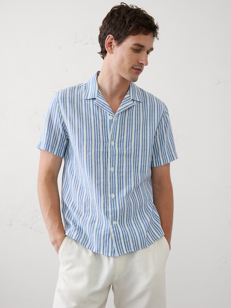 Standard-Fit Textured Resort Shirt