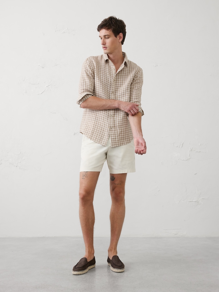 Slim-Fit Linen-Blend Shirt
