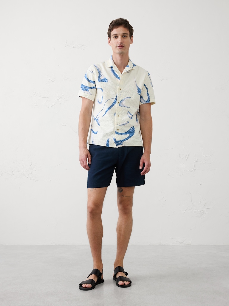 Standard-Fit Textured Resort Shirt