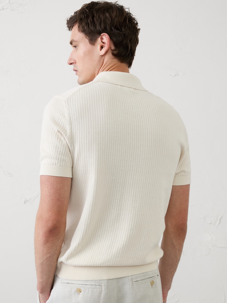 Textured Sweater Polo