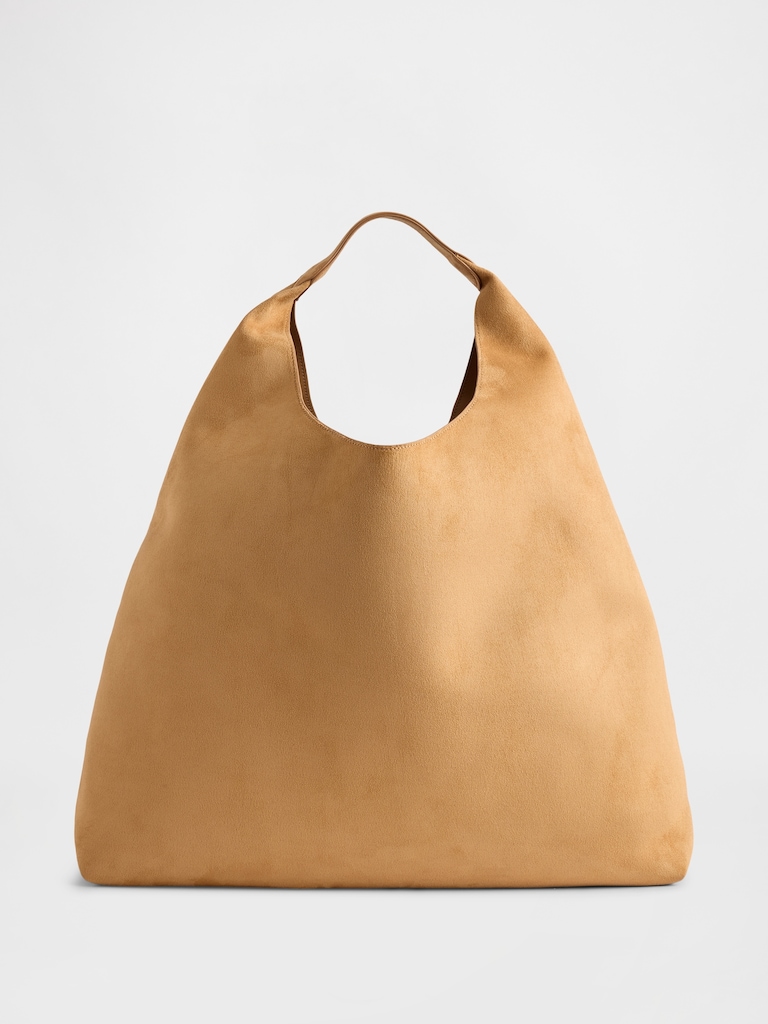 Slouchy Faux-Suede Tote Bag