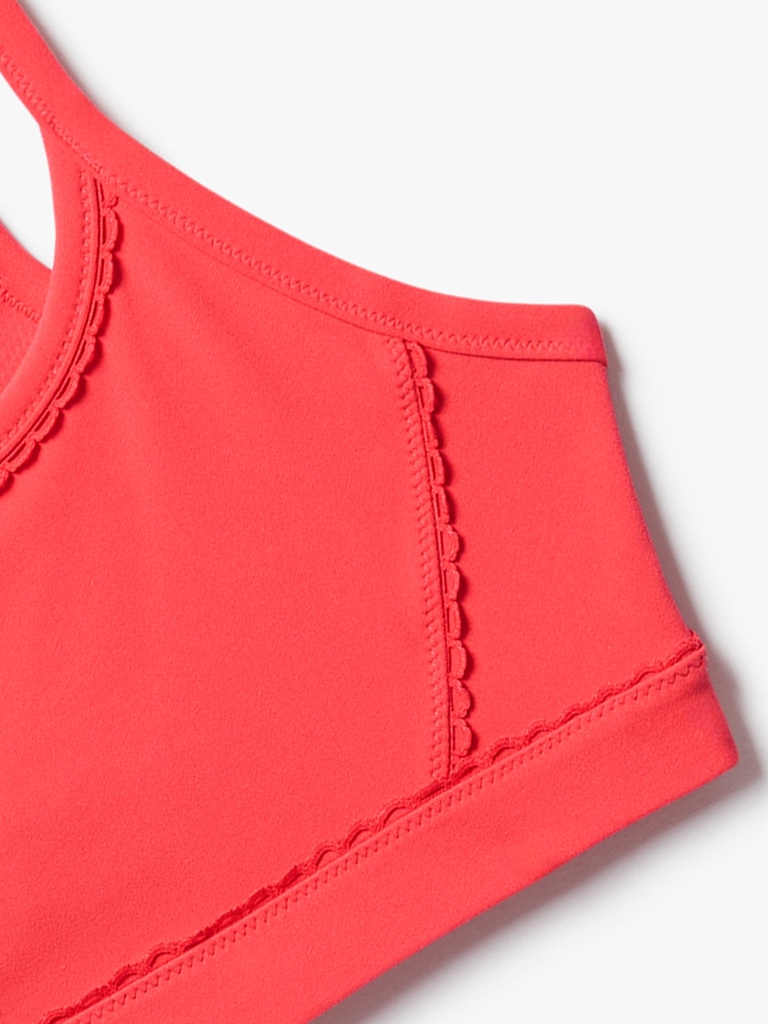 Square Neck Picot Sports Bra A-C