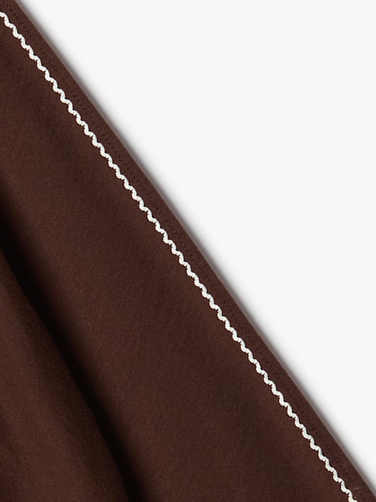 Airy Cotton Terry Boatneck Picot Sweatshirt