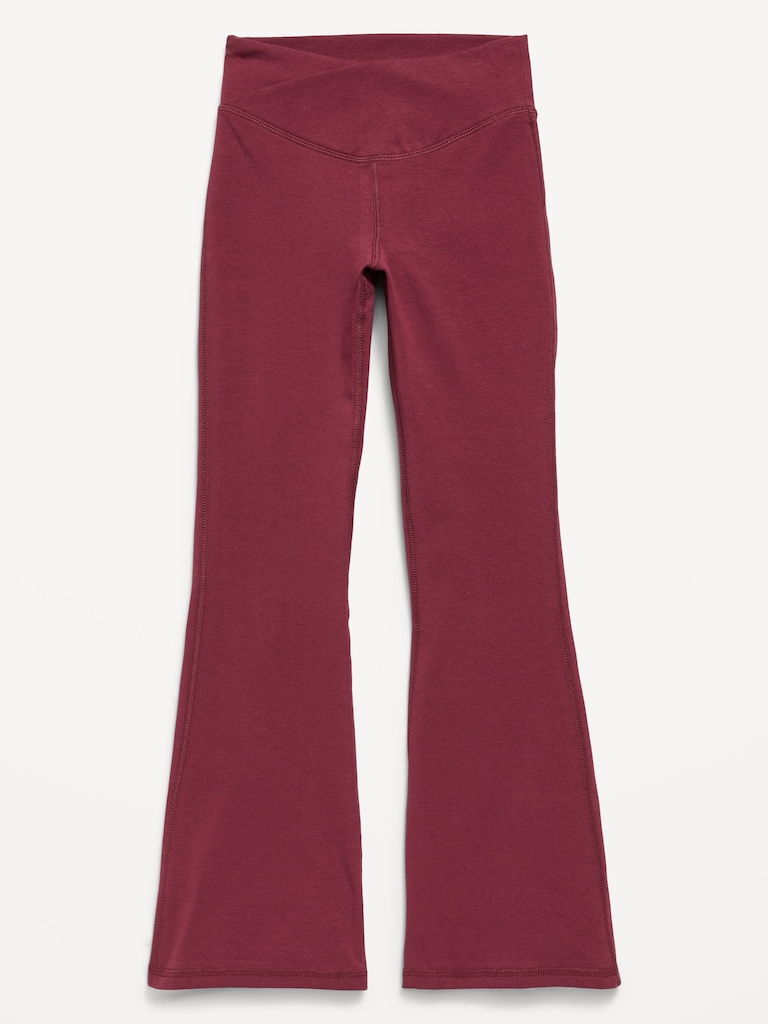 High-Waisted PowerChill Crossover Flared Leggings for Girls