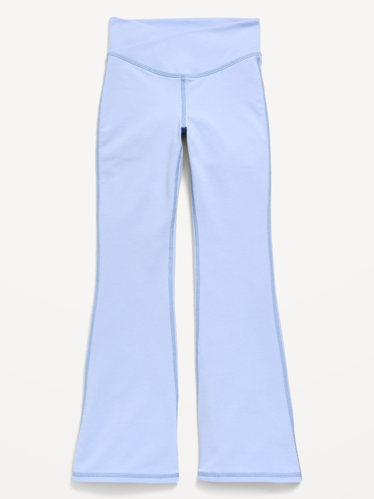 High-Waisted PowerChill Crossover Flared Leggings for Girls