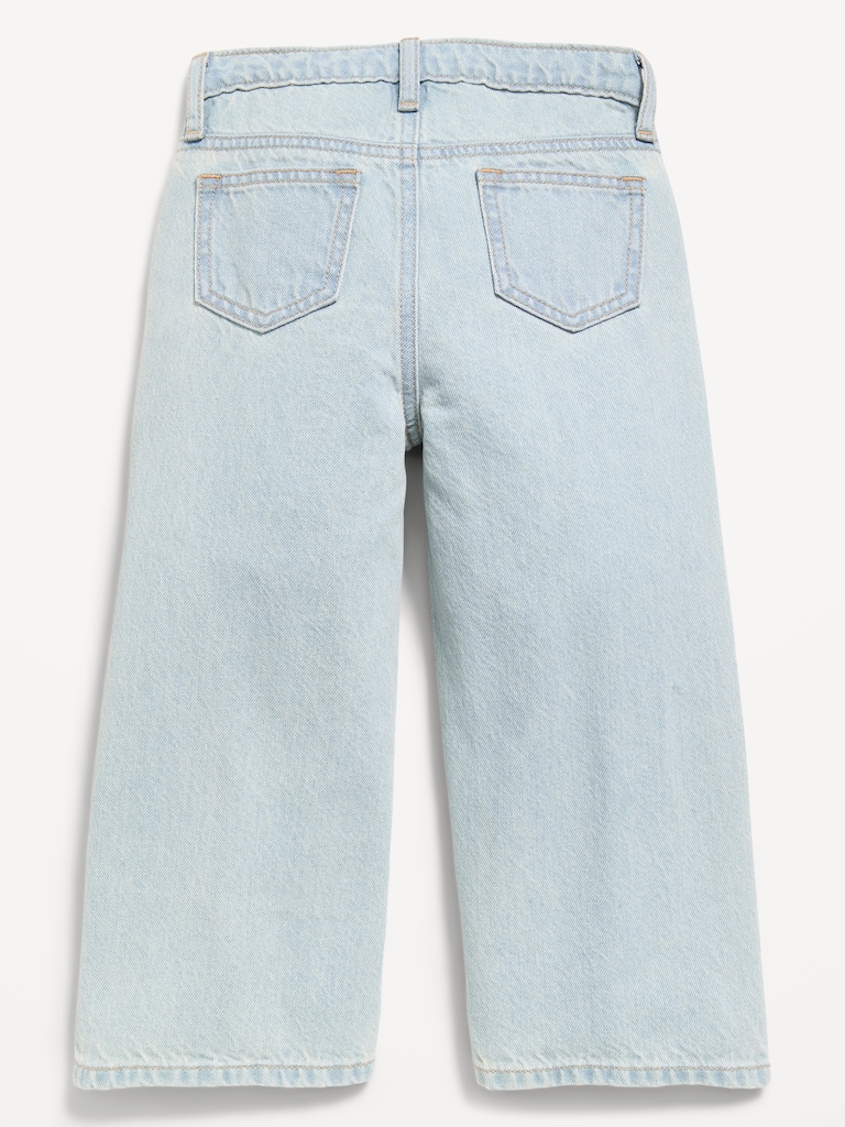 Super Baggy Lace-Trim Wide-Leg Jeans for Toddler Girls