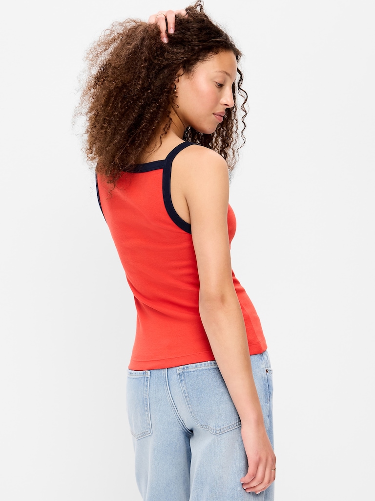 Snug Apron-Neck Tank Top