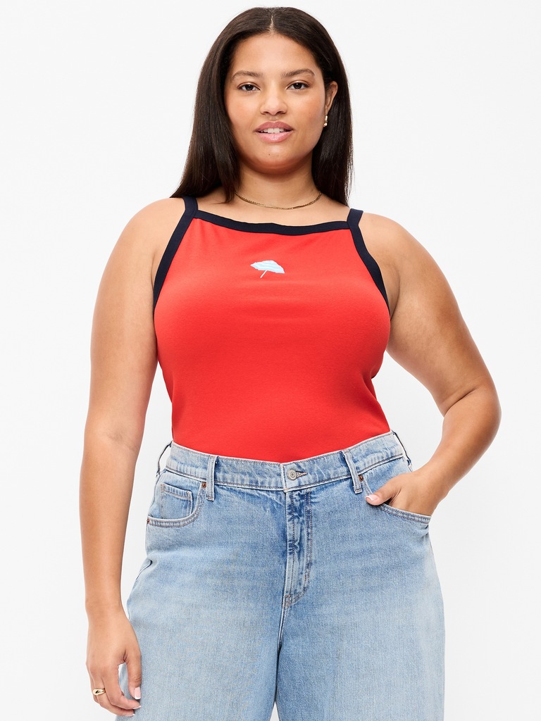 Snug Apron-Neck Tank Top