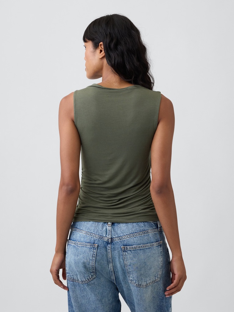 Sleeveless Cowl-Neck Top