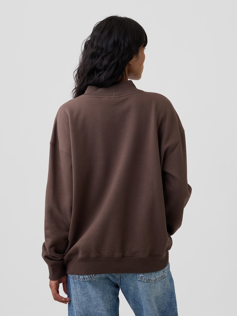 Oversized Gap Logo Mockneck Tunic Sweatshirt