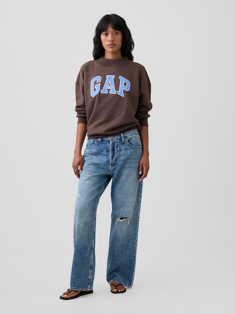 Oversized Gap Logo Mockneck Tunic Sweatshirt