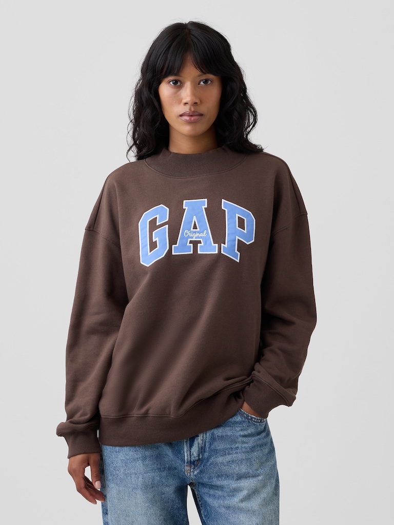 Oversized Gap Logo Mockneck Tunic Sweatshirt