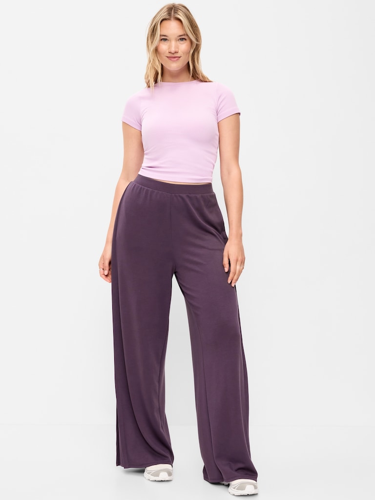 High-Waisted Bounce Lite Drapey Wide-Leg Sweatpants