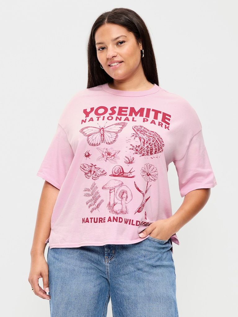 Yosemite National Park™ Crew-Neck Oversized Crop T-Shirt