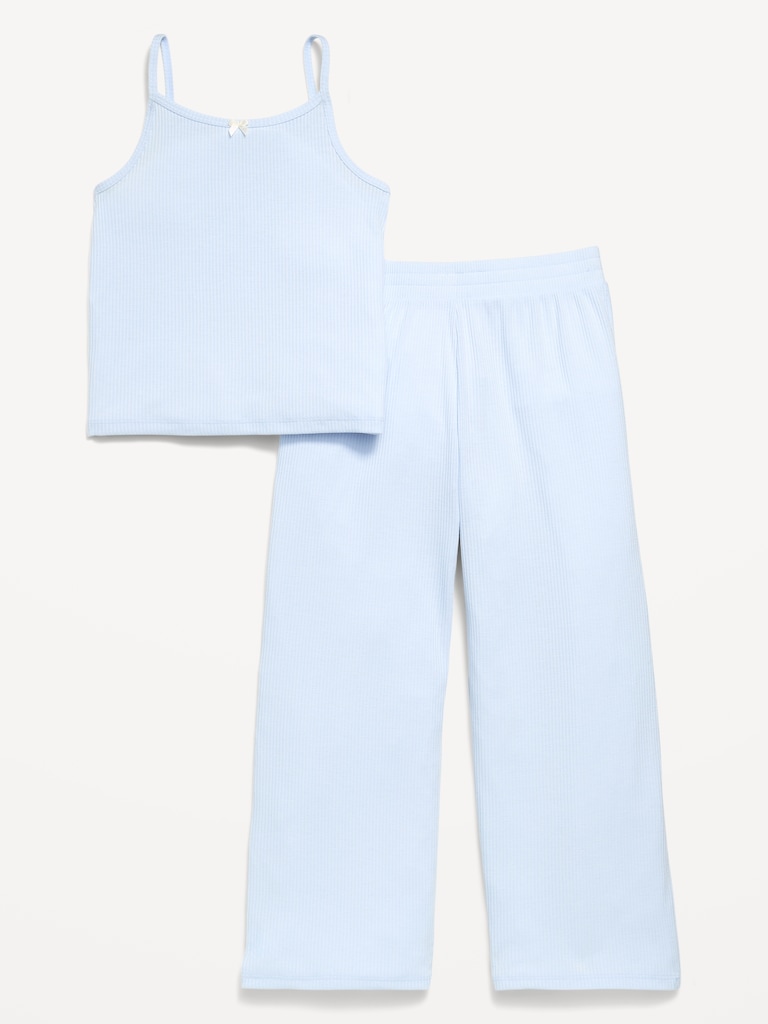 Pyjama côtelé composé d’une camisole et d’un pantalon pour fille