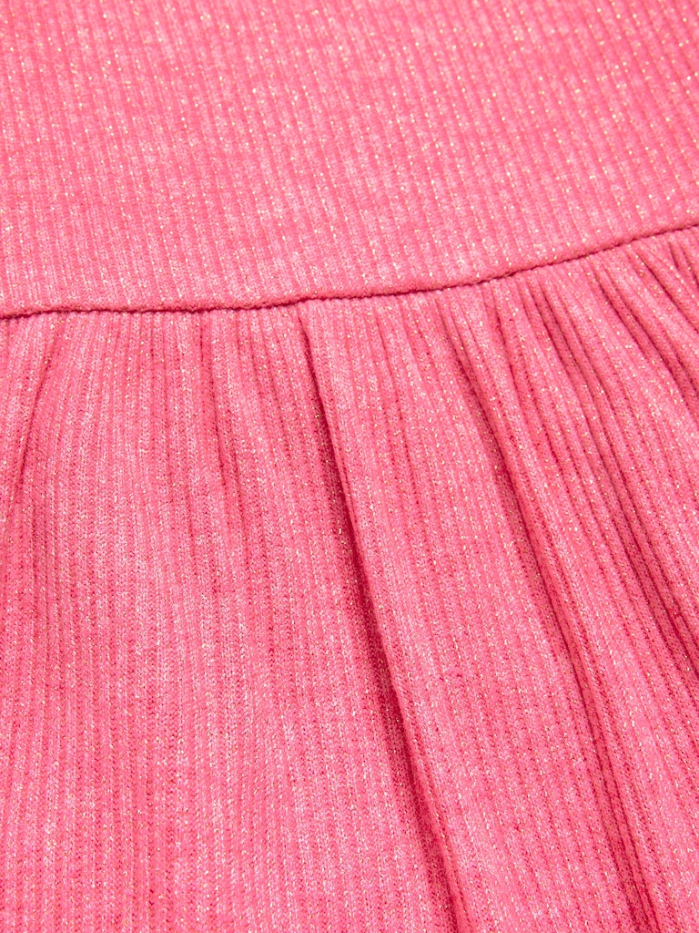 Short-Sleeve Ribbed Heart Pocket Dress for Toddler Girls