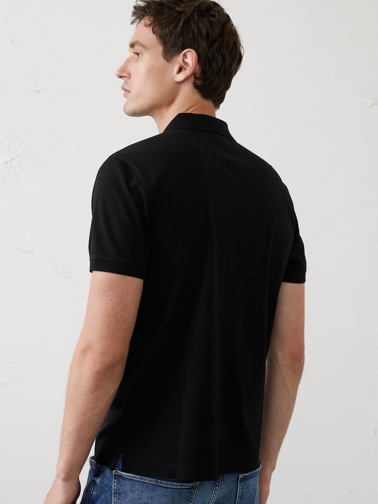 Standard-Fit Luxe Touch Zip Polo