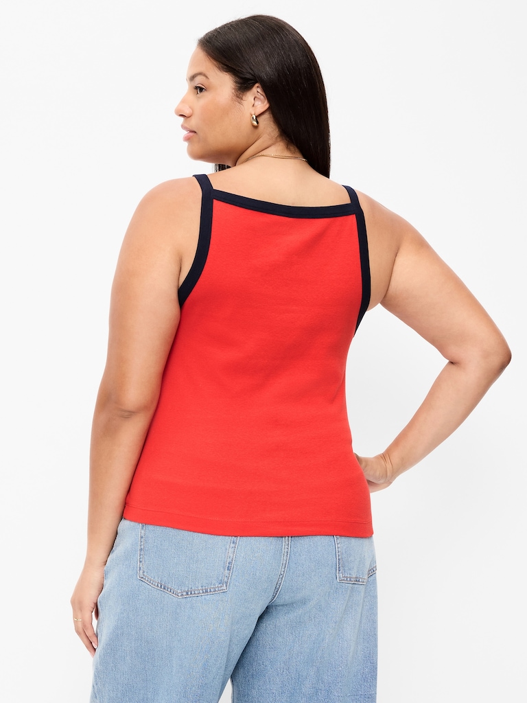 Snug Apron-Neck Tank Top