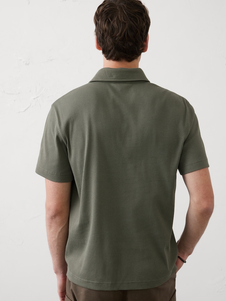 Standard-Fit Light Pointelle Polo