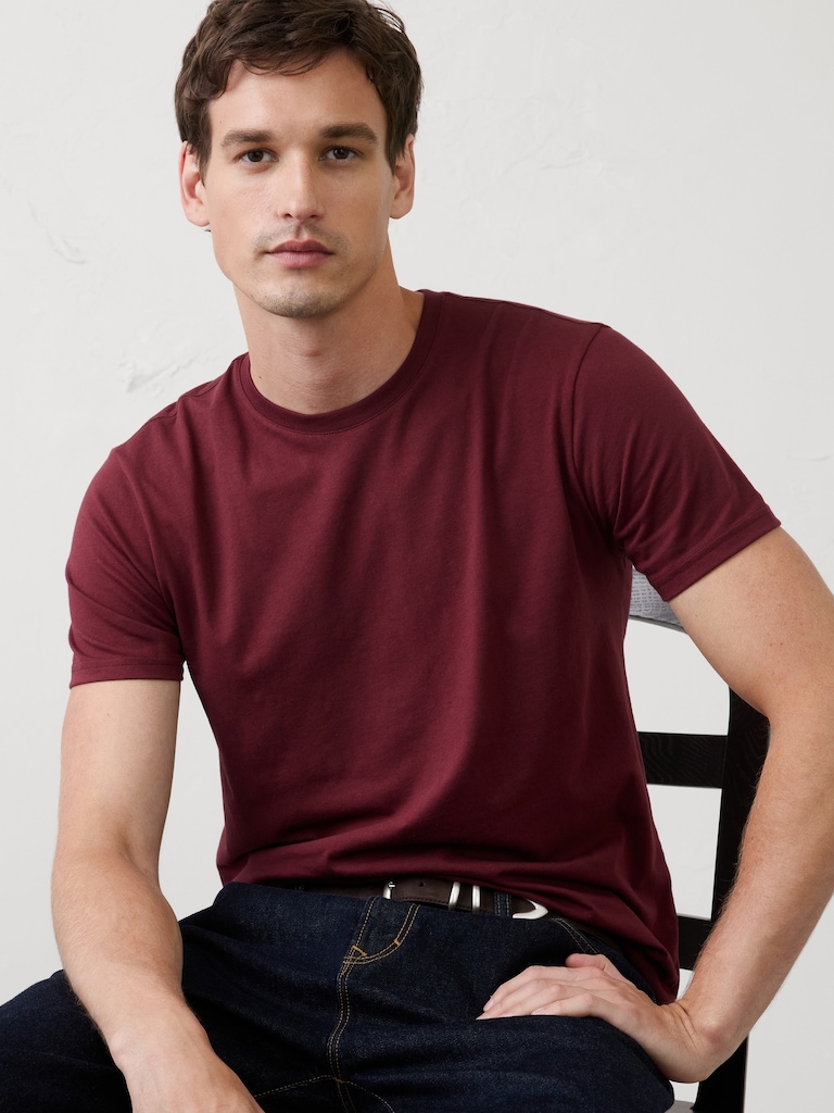 Standard-Fit Premium Wash Crew-Neck T-Shirt