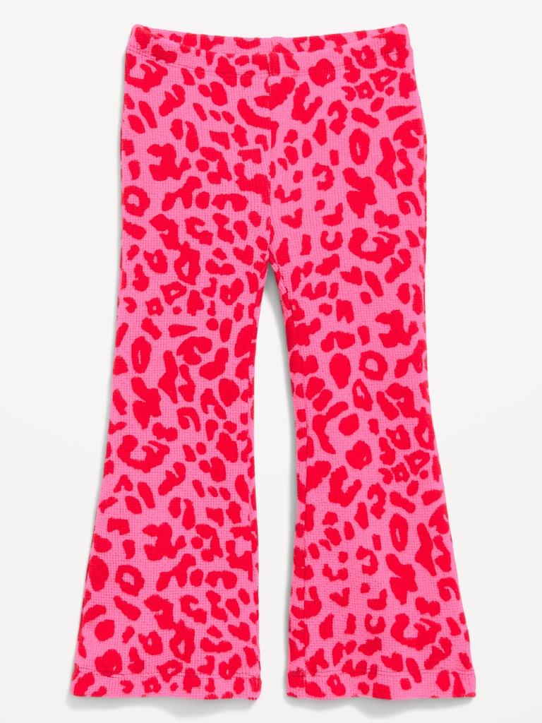 Waffle Knit Flared Leggings for Toddler Girls
