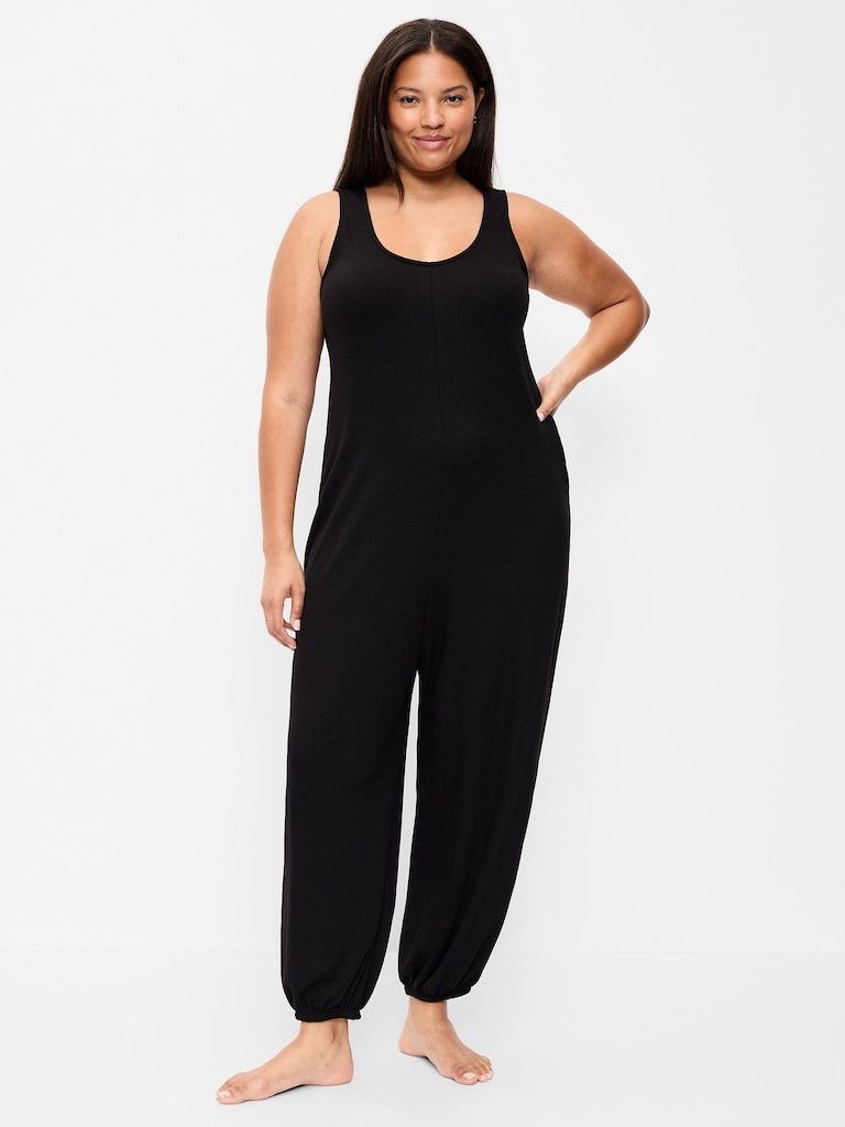 Harem-Leg Pajama Jumpsuit